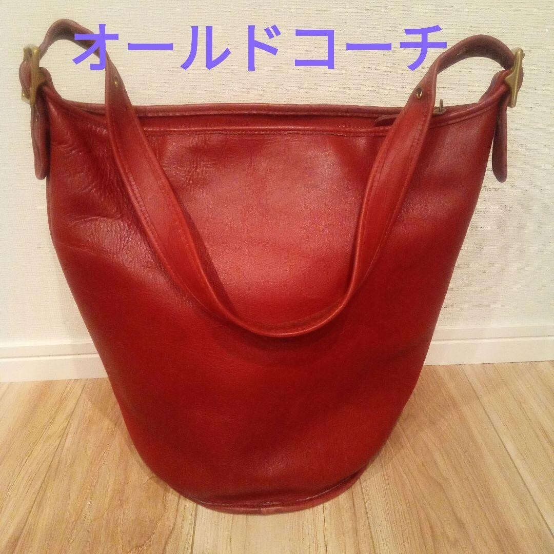 Old Vintage Coach 9085 Duffle Sac Red Bucket Shoulder Bag 