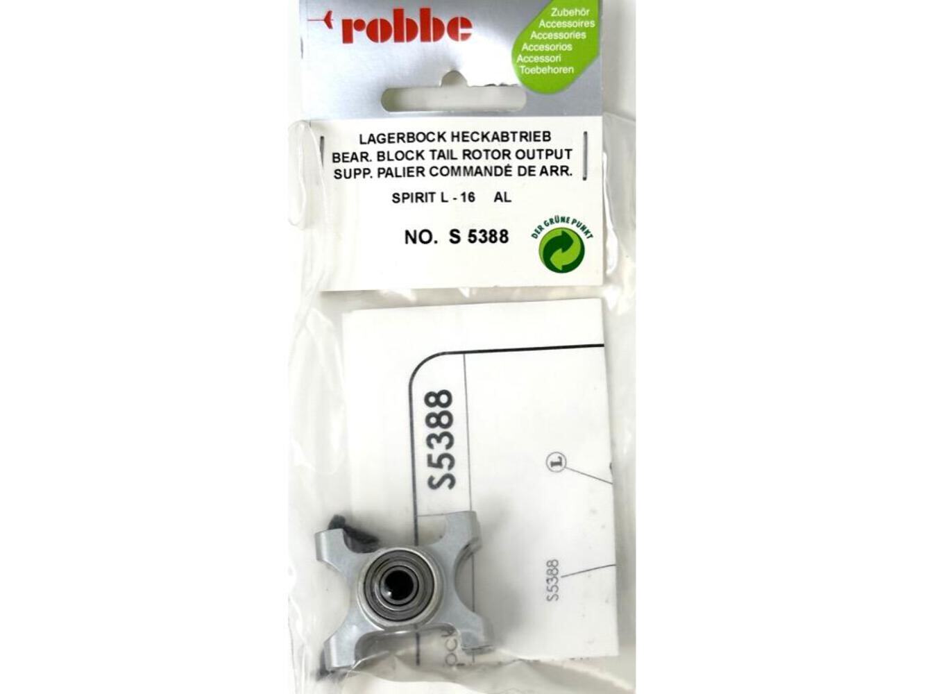 Robbe Tail Drive Bracket Aluminium Spirit L-16 : S-5388