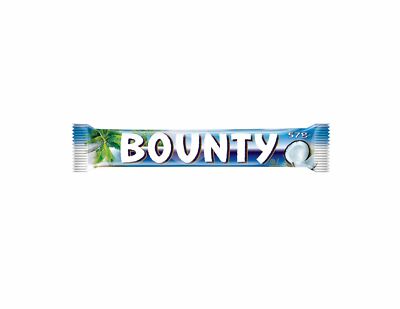 10 full size Bounty Chocolate Bars by Mars, 57g Each