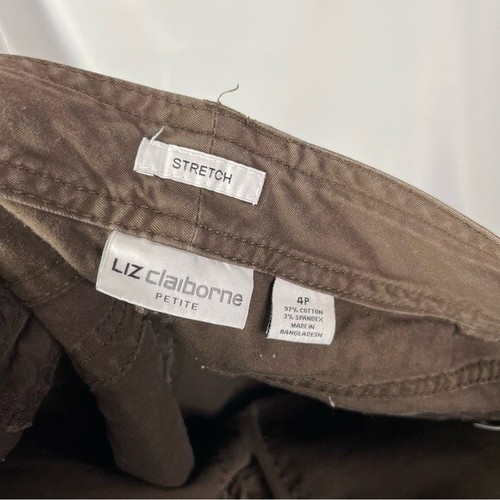 Liz Claiborne Petite Y2K Dark Brown Knee Length Bermuda Shorts 4P - 第 4/4 張圖片