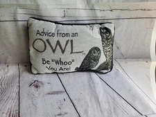 Owl Woven Tapestry Decorative Pillow Double SIded Advice Life's A Hoot