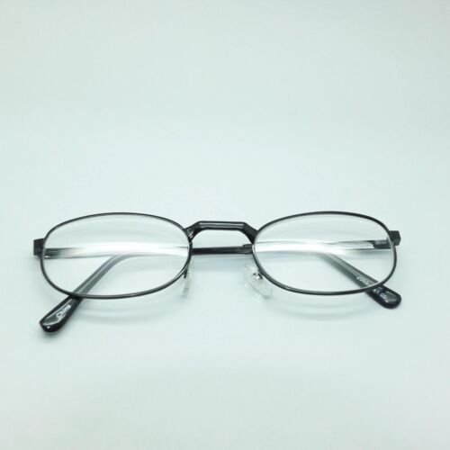 Angle Bridge Small Oval Black Metal Wire Frame Reading Glasses +1.00 Lens - Picture 4 of 4