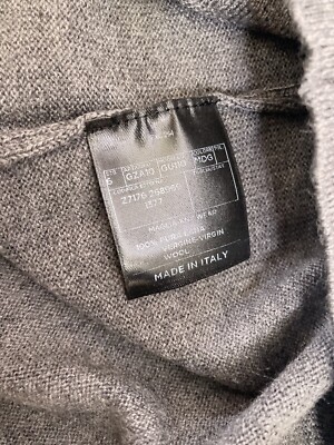 専用ページ　1 NWT 100% AUTH Gucci Mens Embroidered Shield Logo Grey Wool Sweater