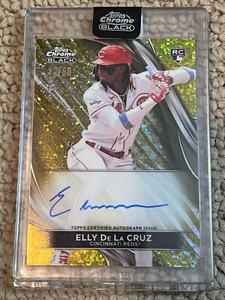 2024 Topps Chrome Black Autograph Gold Mini Diamond #CBA-ED Elly De La Cruz /50