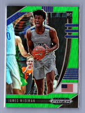 2020-21 Panini Prizm Draft Picks James Wiseman Green Prizm Rookie RC #2 USA