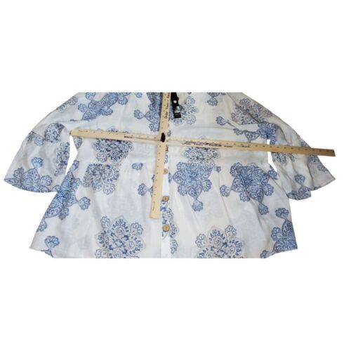 Unique Spectrum Size 3x 3/4 Bell Sleeve Floral Nautical Beach Event Travel Boho - Picture 5 of 7