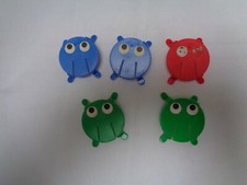 Set of 5 - vintage toy Plasto Blue Red Green - Made in Finland