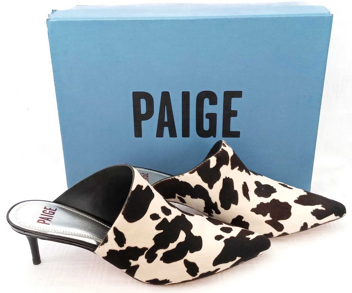 Paige black white animal print pointed toe leather