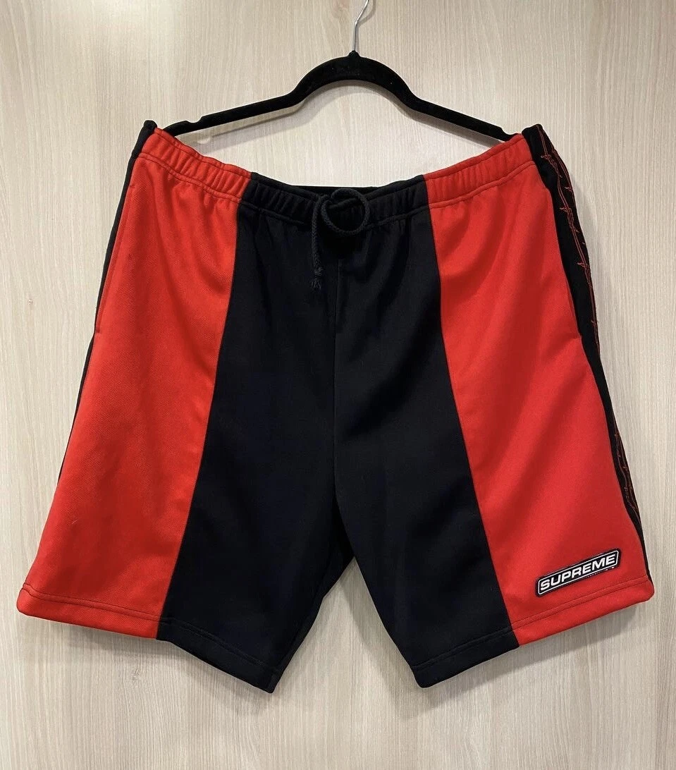Short de sport Supreme New York fil barbelé taille grand noir/rouge