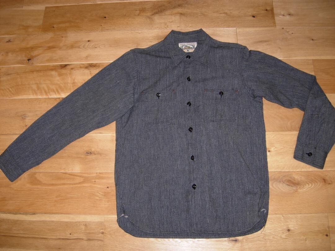 FREEWHEELERS NEAL CASSADY RAIL ROAD Chambray Work Shirt 15 Black  