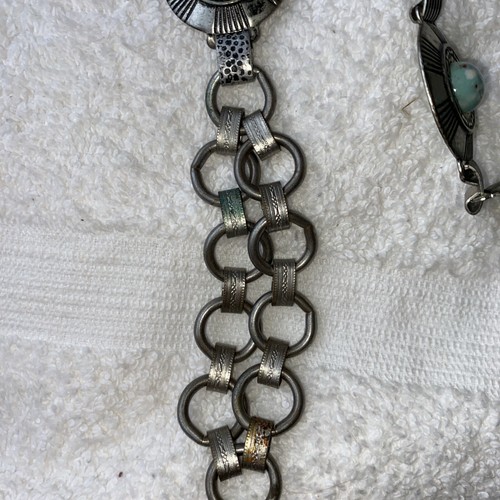 Vintage Western Concho Belt Faux Turquoise 30” Ladies Child’s Mixed Metal - Picture 14 of 23
