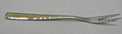 WMF Cromargan 18/8 Stainless Flatware Satin & Gold Meat Fork
