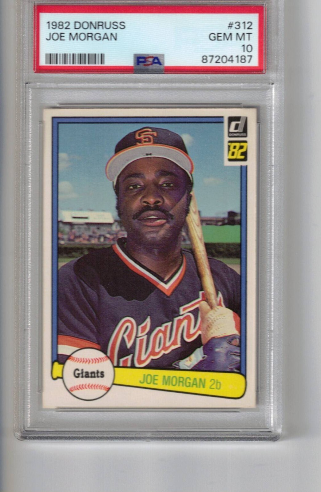 1982 Donruss # 312 Joe Morgan PSA 10