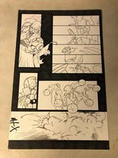 POWDER BURN #1 original comic art Stylish SCI FI MANGA COPS 1999 SIGNED LUMM