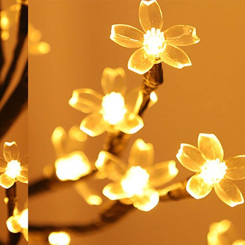 24 LEDs Cherry Blossom Tree Light Artificial Tree Bonsai Lighted Tree Lamp Table - Picture 2 of 9