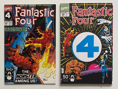 Fantastic Four #357 & 358 complete 2 part story arc (Marvel 1991) FN+ & VF