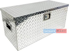 Aluminium Chequer Plate Toolbox 810 X 372 X 370mm Trailer & Flat Bed Checker