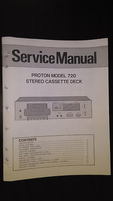 Proton 720 service manual repair schematic original cassette deck tape player #2