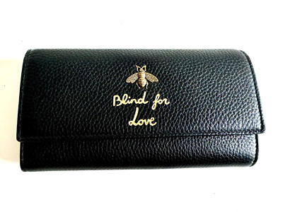 Orig. Gucci Animalier Blind For Love Wallet NEU Leder Bee Geldbörse schwarz