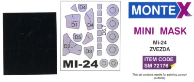 Montex 1/72 MIL Mi-24 HIND CANOPY & WHEELS PAINT MASK Zvezda
