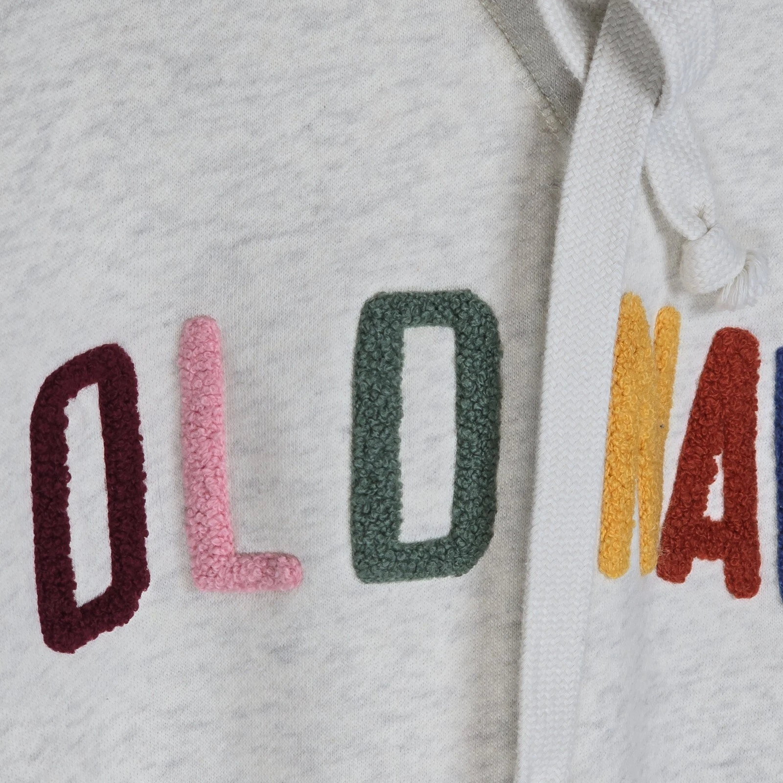 OFF WHITE Felpa con cappuccio manica lunga stampa sherpa marina vecchia taglia large panna