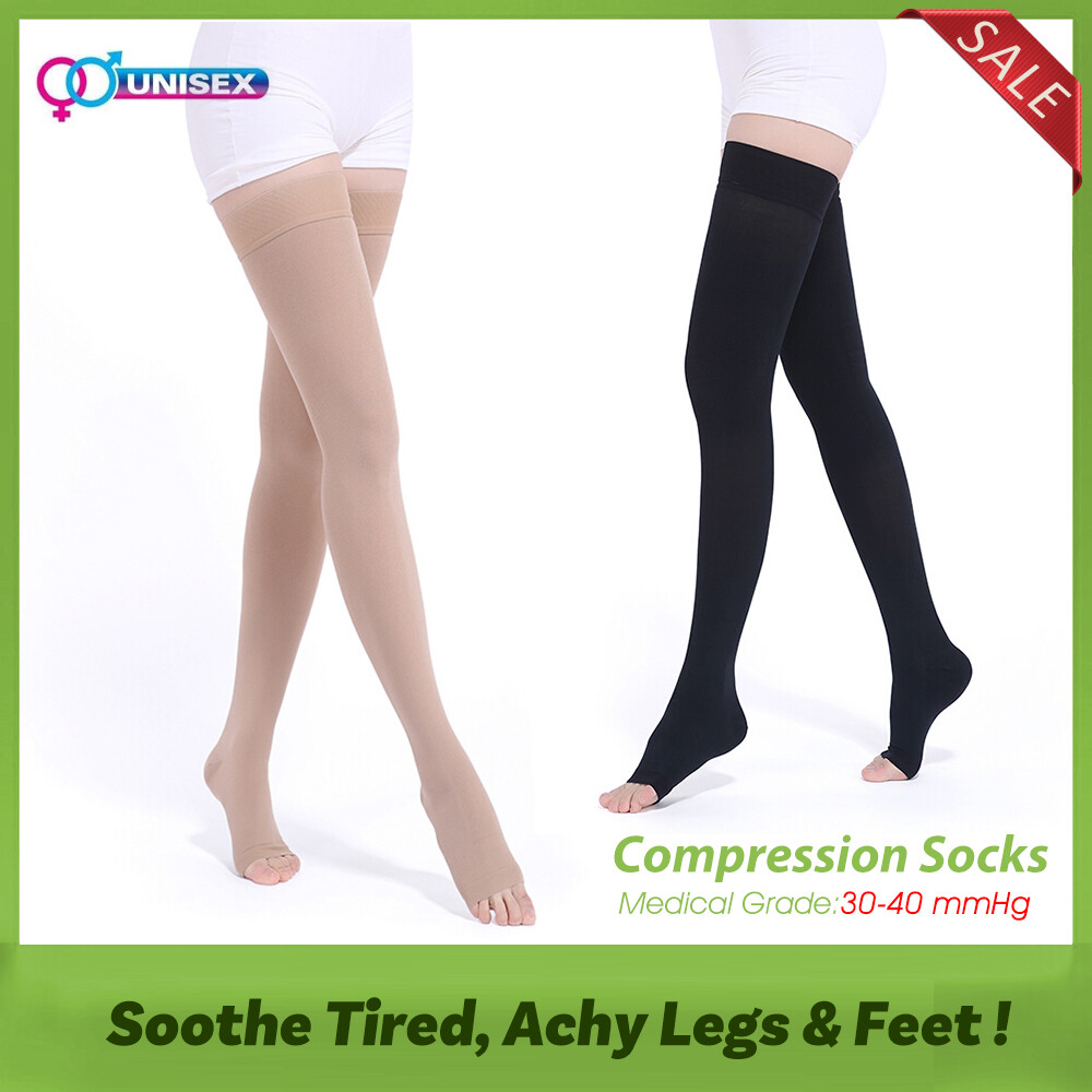 Compression Stockings Women Men 30-40mmHg Thigh High Relief