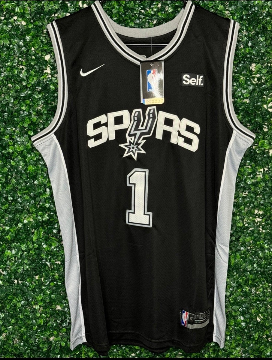 San Antonio Spurs #1 Victor Wembanyama Black Stitched Jersey. NWT