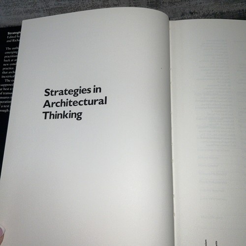 Strategies In Architectural Thinking Edited By John Whiteman HB DJ 1992 - Picture 8 of 14