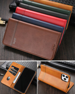 Flip Magnet Leder Synthetik Wallet Handy Tasche Schutz Hülle Cover Etui Case YZS