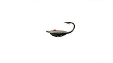 Jon's Ice Jigs Custom Painted, Moon Style (12 ct) Size 12, Blk/Glow #JIJBLK12