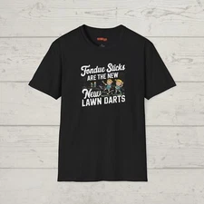 Funny Retro Style T-Shirt Fondue Sticks Are the New Lawn Darts, Dark Humor Jarts