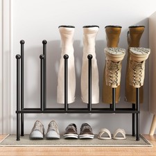 pickpiff Free Standing Shoe Racks - Black Metal Boot Rack, Shoe Organizer for...