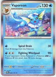 Vaporeon 022/131 Holo Rare Prismatic Evolutions