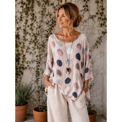 Bella Amore Italy Silk Blend Blouse Layered Pink Relaxed Lagenlook Flowy