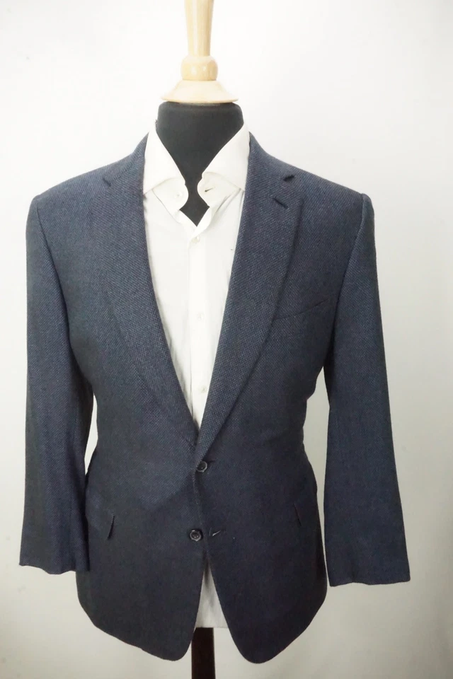 Chaqueta Abrigo Deportivo Brioni NM Colosse Azul Negro Tejido Mezcla Cachemira Talla 44R Foto 3 de 4