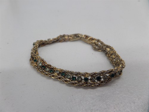 Unbranded Faux Gold Double Row Emerald Bracelet