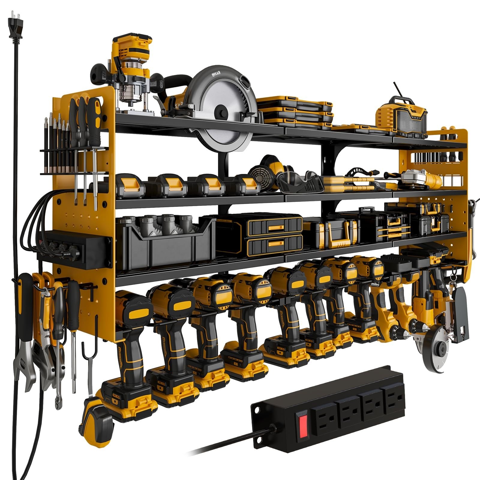 Holder Large Power Tool Organizer Wall Mount With Side Pegb.