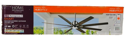 Kensgrove II 72 in. Smart Indoor/Outdoor Brushed Nickel Ceiling Fan with Remote