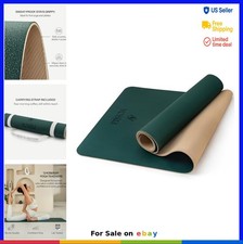 Yoga Mat 72x27 Inch 4mm Non Slip PU Natural Rubber Base Pilates Workout Carry