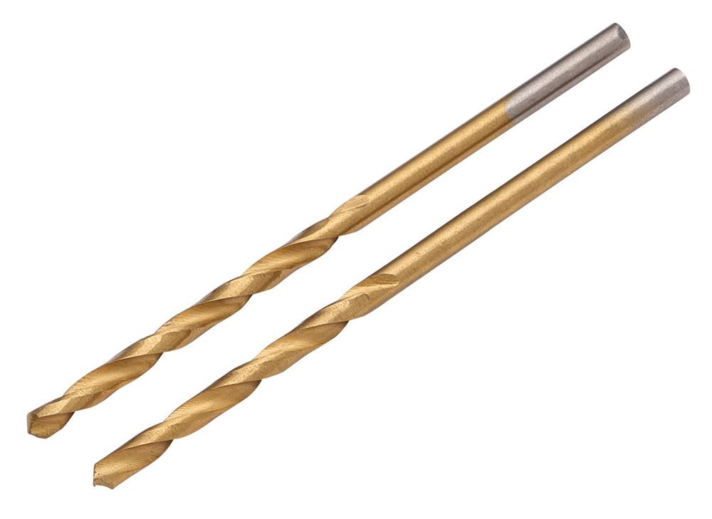 HSS Titanium Nitride Coated Drill Bit 2.0mm x 49mm 2pk Steel Wood Plastic 08860 - Image 6