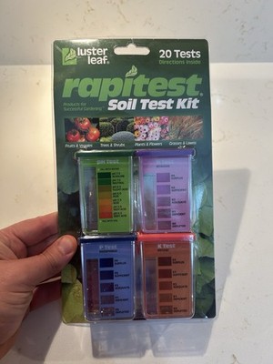 Luster Leaf Rapitest Soil Test Kit pH Nitrogen Phosphorus Potash 20 Tests