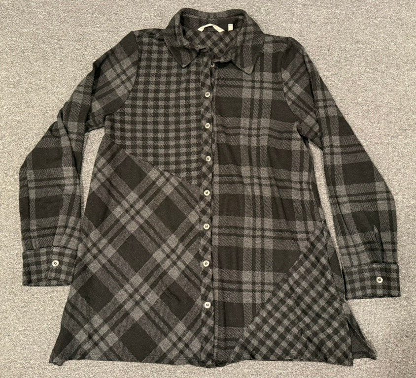 Soft Surroundings Paramour Plaid Button-Down Shir… - image 1