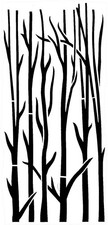Really Great Stencils, Tall Bare Trees, 4x8.7", Winter, Leafless, Tree, Forest