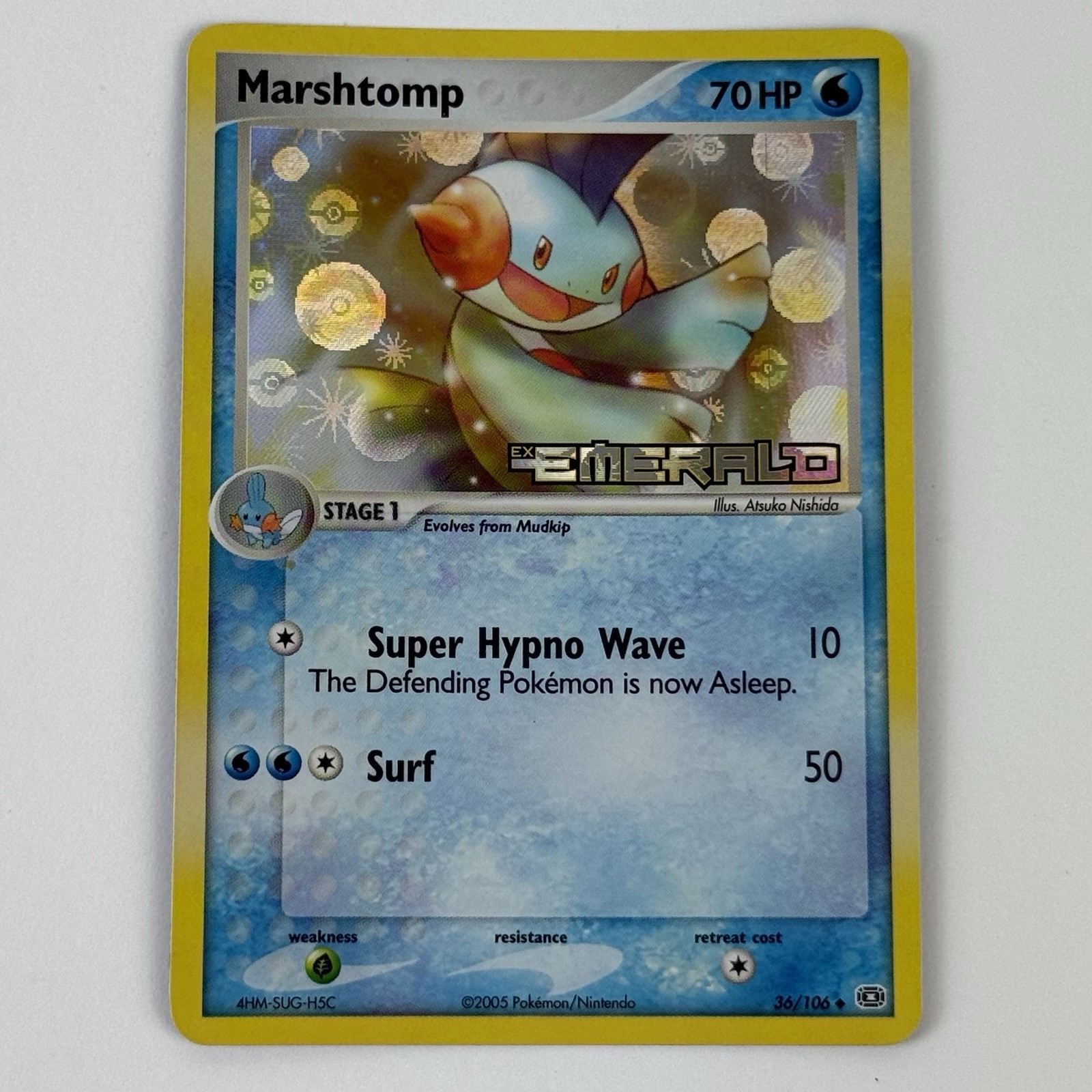 Pokémon TCG Marshtomp 36/106 EX Emerald Reverse Holo Stamp 70 English 2005 NM