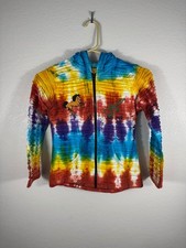 Karma Circle Tie Dye Zip Hoodie Kids Youth L/XL Rainbow Cotton Nepal Boho