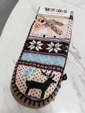 Muk Luks Women's Cabin Sox L-XL 8-10 Cameo Blue Slipper Socks New with Tags Xmas