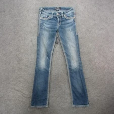 Silver Jeans Co Jeans Womens 26x33 Blue Suki 17 Bootcut Stretch Contrast Stitch