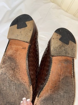 Allen Edmonds Portofino Slip-on Loafers Woven Leather Brown  display picture 1