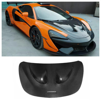 Real Carbon Fiber Perforated Engine Hood For McLaren 540C 570S 600LT 2015-2021