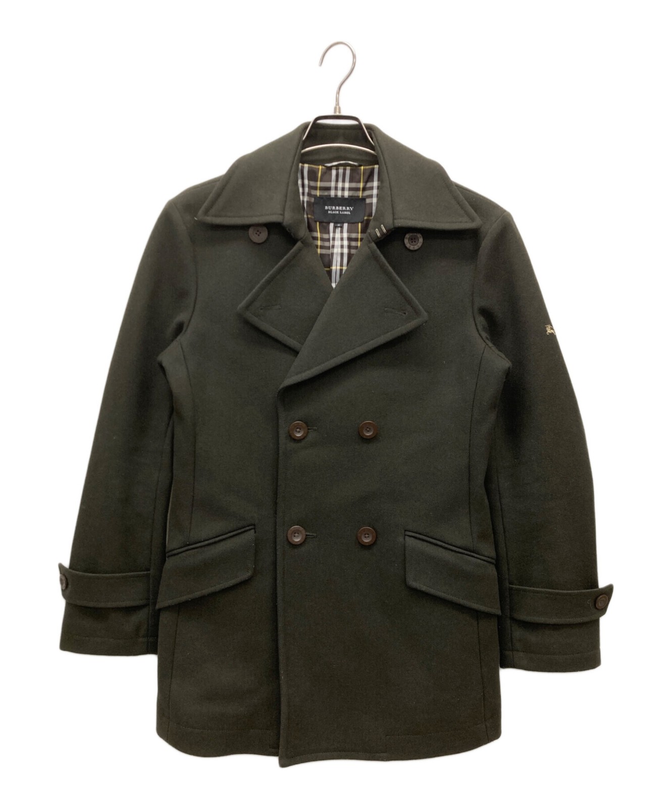 BURBERRY BLACK LABEL Pea Coat M Size Green BMP64-526-78 From Japan thumbnail 9